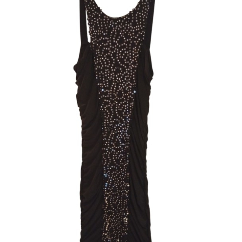 Symphony Black Mini Dress with Silver Accents